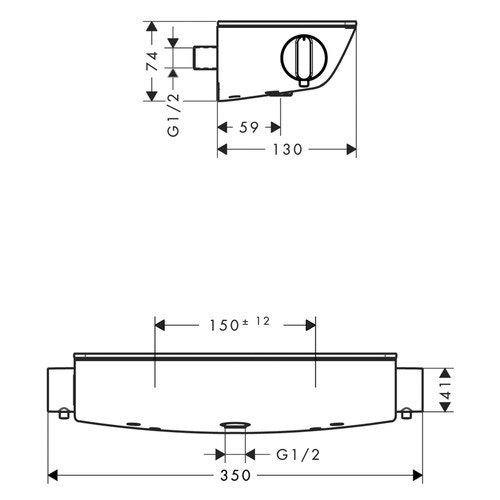 Immagine di Hansgrohe ECOSTAT SELECT miscelatore termostatico doccia esterno renovation, finitura cromo e bianco 13111400