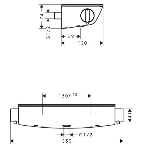 Immagine di Hansgrohe ECOSTAT SELECT miscelatore termostatico doccia esterno, finitura cromo e bianco 13161400