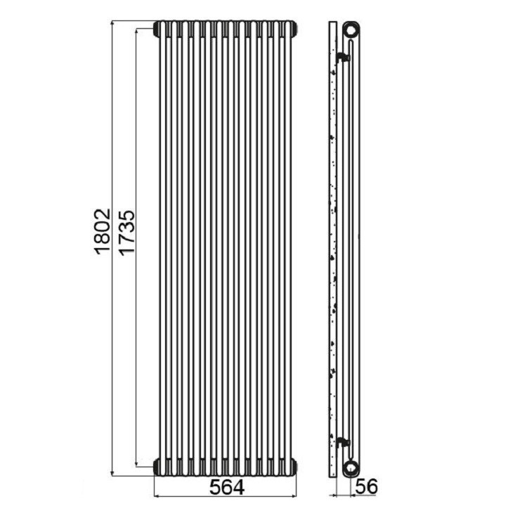 Immagine di Irsap TESI 2 CROMATO radiatore 12 elementi, H.180,2 L.56,4 P.6,5 cm, finitura cromo RG218001250IR02N01