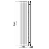 Immagine di Irsap TESI 2 CROMATO radiatore 8 elementi, H.200,2 L.38,4 P.6,5 cm, finitura cromo RG220000850IR02N01