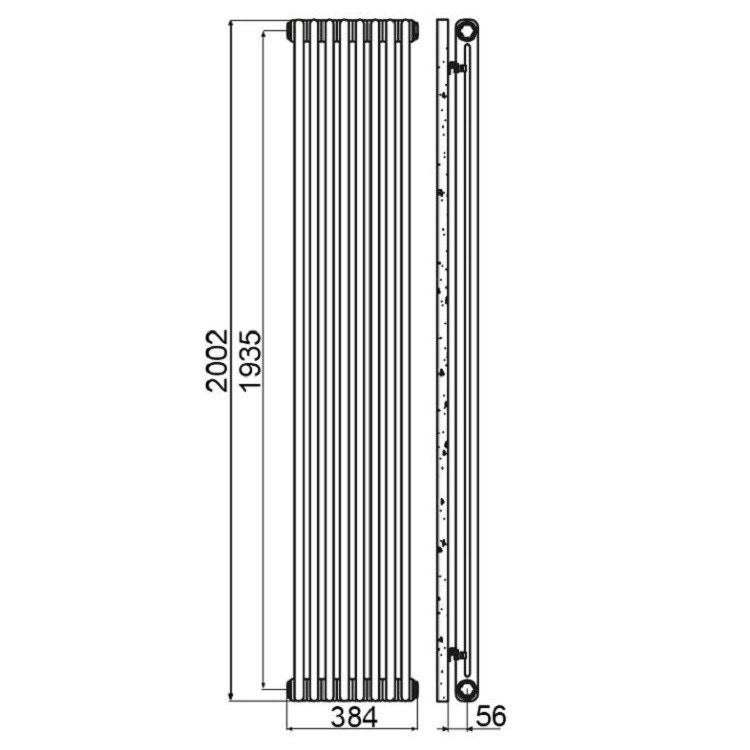 Immagine di Irsap TESI 2 CROMATO radiatore 8 elementi, H.200,2 L.38,4 P.6,5 cm, finitura cromo RG220000850IR02N01