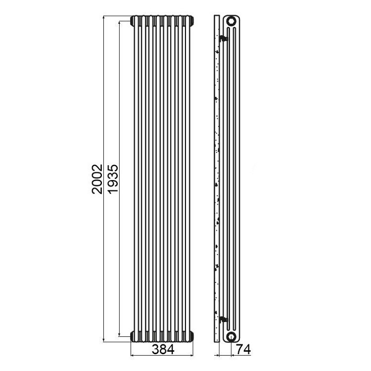 Immagine di Irsap TESI 3 CROMATO radiatore 8 elementi, H.200,2 L.38,4 P.10,1 cm, finitura cromo RG320000850IR02N01