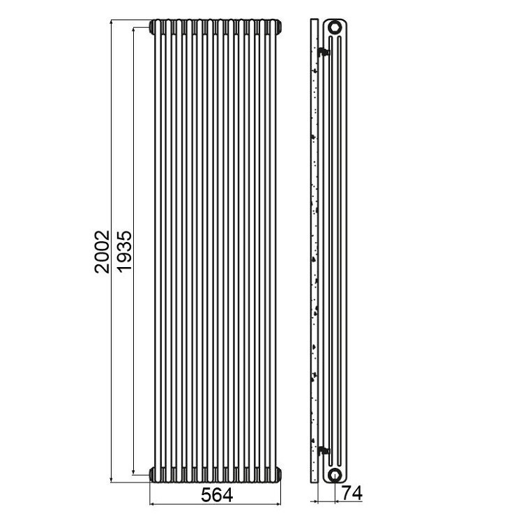 Immagine di Irsap TESI 3 CROMATO radiatore 12 elementi, H.200,2 L.56,4 P.10,1 cm, finitura cromo RG320001250IR02N01