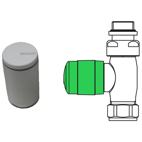Immagine di Irsap Now valvola termostatica e detentore dritti, attacco rame, colore bianco VALKNWDIRCU01