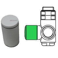 Immagine di Irsap Now valvola termostatica destra e detentore sinistro salvaspazio, attacco rame, finitura cromo VALKNWSALVCU50