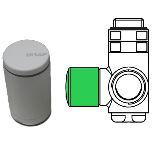 Immagine di Irsap Now valvola termostatica destra e detentore sinistro salvaspazio, attacco rame, finitura cromo VALKNWSALVCU50