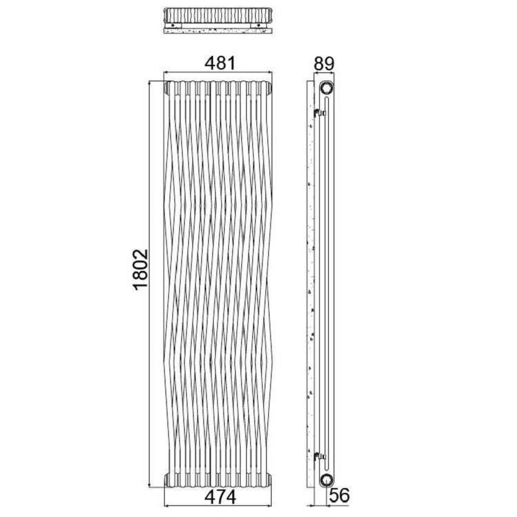 Immagine di Irsap TESI JOIN radiatore 10 elementi, H.180,2 L.48,1 P.6,5 cm, colore bianco RJ218001001IR02N02
