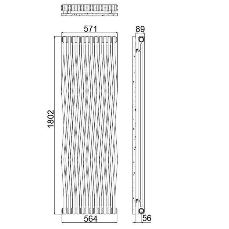 Immagine di Irsap TESI JOIN radiatore 12 elementi, H.180,2 L.57,1 P.6,5 cm, colore bianco RJ218001201IR02N02