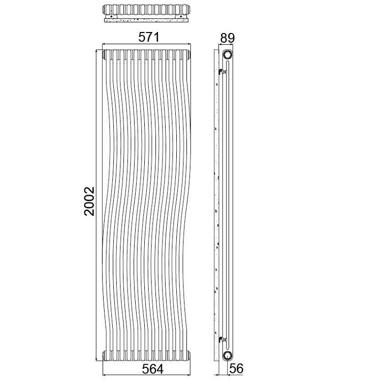 Immagine di Irsap TESI RUNNER radiatore 12 elementi, H.200,2 L.57,1 P.6,5 cm, colore bianco RN220001201IR02N02