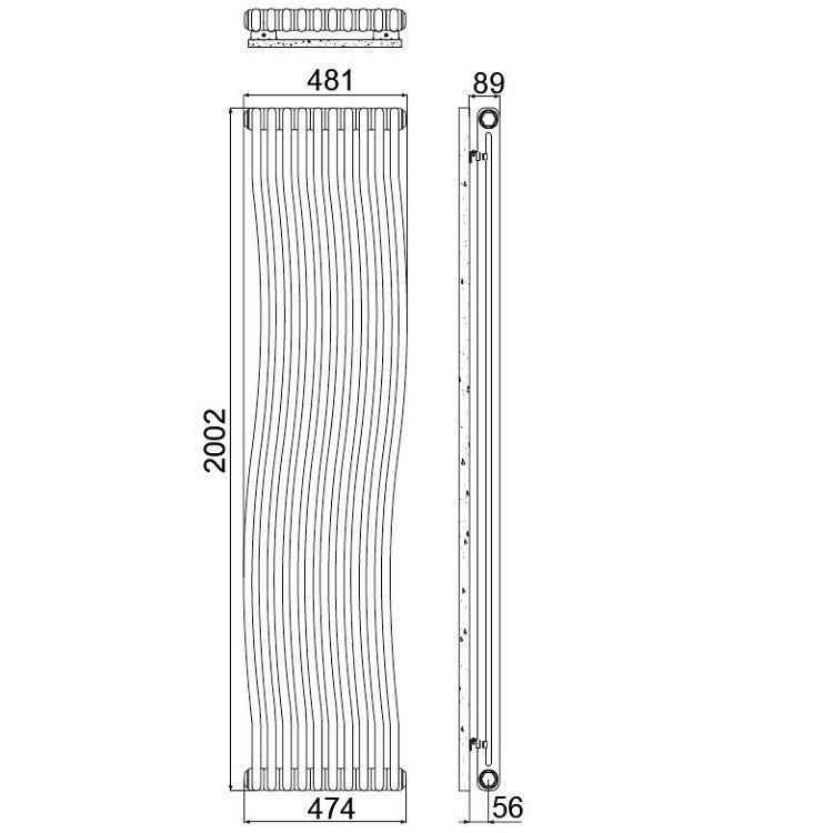 Immagine di Irsap TESI RUNNER radiatore 10 elementi, H.200,2 L.48,1 P.6,5 cm, colore bianco RN220001001IR02N02