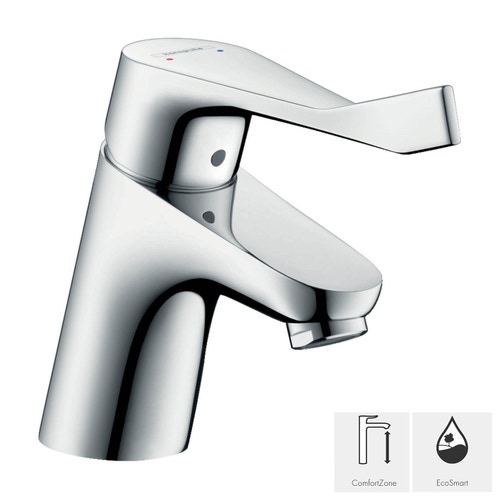 Immagine di Hansgrohe FOCUS miscelatore monocomando lavabo 70 con maniglia extra lunga scarico e saltarello finitura cromo 31910000