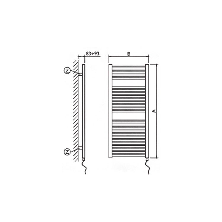 Deltacalor RGEP132048TC RIGHT ELECTRIC scaldasalviette H.138,4 L.48 cm,  finitura cromo