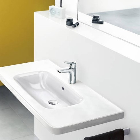 Immagine di Hansgrohe LOGIS miscelatore monocomando lavabo H.16 cm 100, con piletta push-open, finitura cromo 71107000
