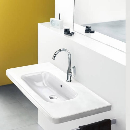 Immagine di Hansgrohe LOGIS miscelatore monocomando lavabo H.30 cm 210, con bocca erogazione girevole, scarico e saltarello, finitura cromo 71130000