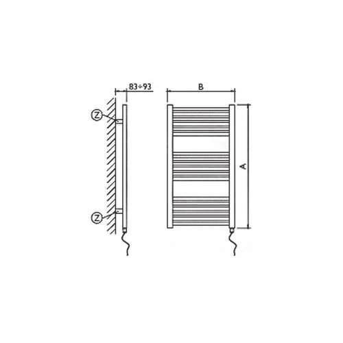 Immagine di Deltacalor Electro1 electric Scaldasalviette Bianco h.918 mm BAE092050EB