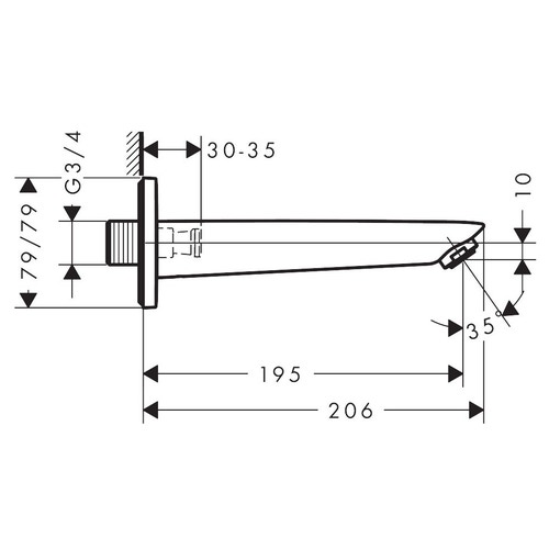 Immagine di Hansgrohe LOGIS bocca erogazione, finitura cromo 71410000