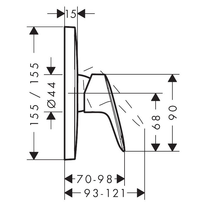 Immagine di Hansgrohe LOGIS miscelatore monocomando doccia ad incasso, finitura cromo 71605000