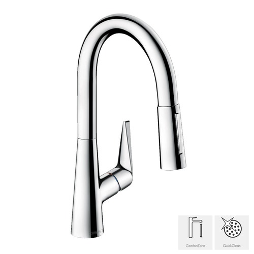 Immagine di Hansgrohe M51 miscelatore cucina monocomando 160, doccetta estraibile, 2jet, sBox, finitura cromo 73850000