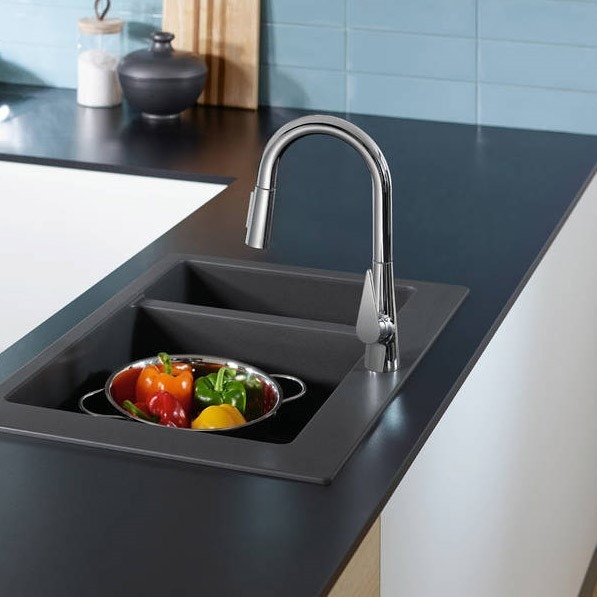 Immagine di Hansgrohe M51 miscelatore cucina monocomando H.40 cm, con doccetta estraibile, finitura cromo 73851000