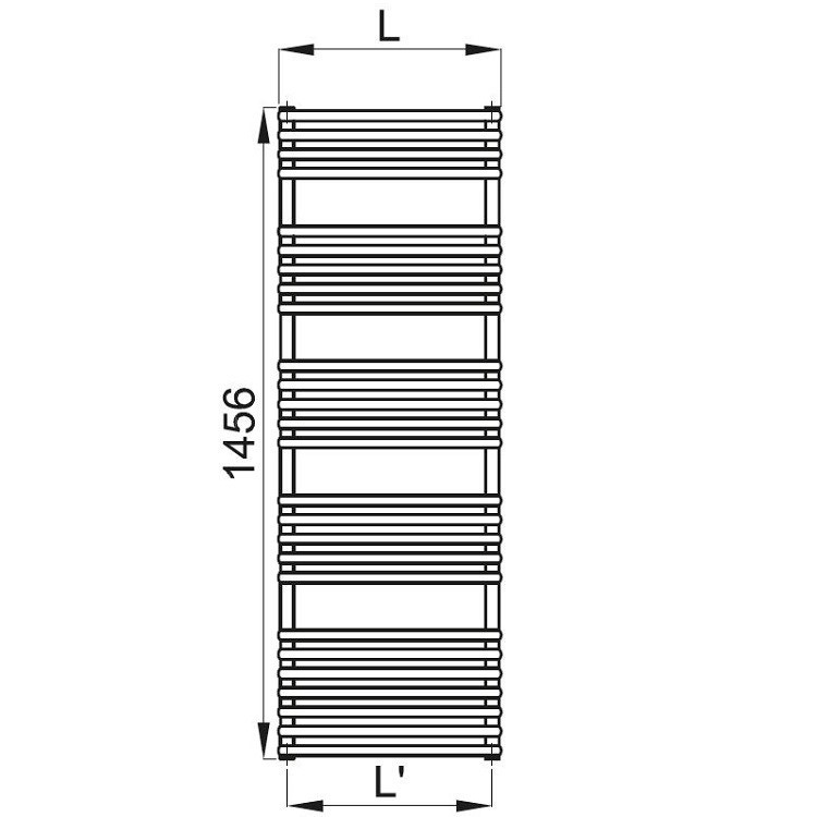 Immagine di Irsap KART scaldasalviette, 26 tubi, 4 intervalli, H.145,6 L.50 P.5 cm, colore bianco KAL050B01IR01NNN03