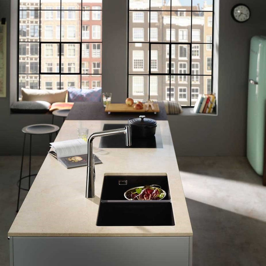 Immagine di Hansgrohe M71 miscelatore cucina monocomando H.43 cm, con bocca d'erogazione estraibile, finitura cromo 73801000