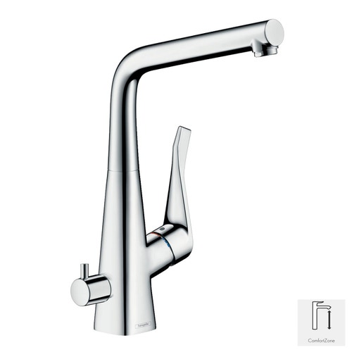 Immagine di Hansgrohe M71 miscelatore cucina monocomando alto con valvola d'arresto finitura cromo 73815000