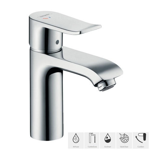 Immagine di Hansgrohe METRIS miscelatore monocomando lavabo medio110 CoolStart con scarico e saltarello finitura cromo 31121000