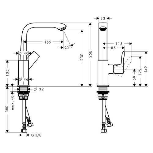 Immagine di Hansgrohe METRIS miscelatore monocomando lavabo 230, con piletta push-open e bocca orientabile, finitura cromo 31187000