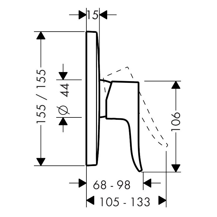 Immagine di Hansgrohe METRIS miscelatore monocomando doccia, ad incasso, finitura cromo 31456000