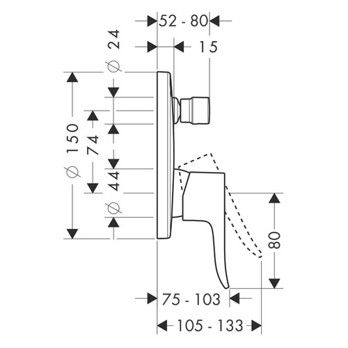 Immagine di Hansgrohe METRIS miscelatore monocomando vasca, ad incasso, finitura cromo 31493000