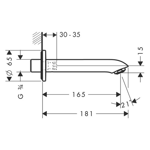 Immagine di Hansgrohe METRIS bocca erogazione, finitura cromo 31494000