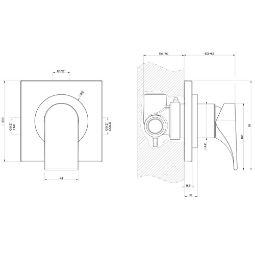 Immagine di Gessi Parte incasso per miscelatore ad 1 uscita 38212#031