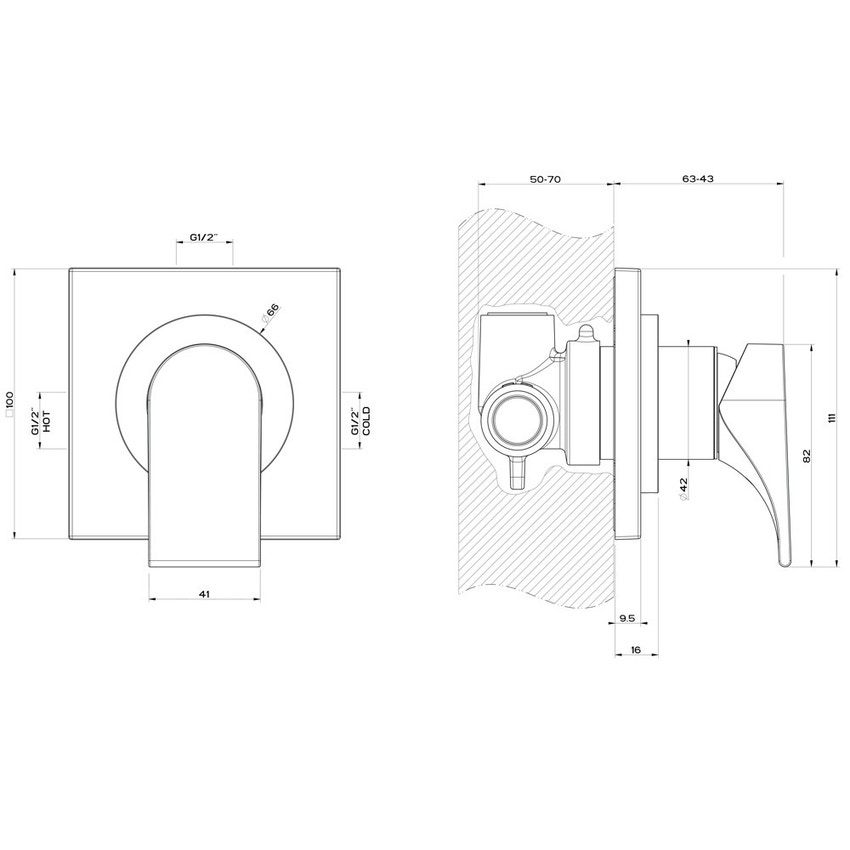Immagine di Gessi Parte incasso per miscelatore ad 1 uscita 38212#031