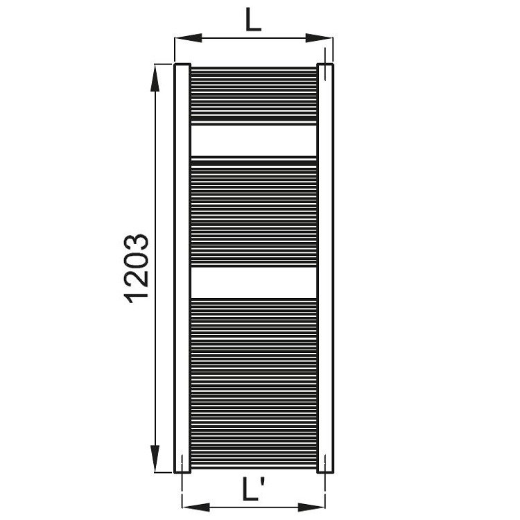 Immagine di Irsap FILO scaldasalviette, 46 tubi, 2 intervalli, H.120.3 L.46,6 P.3 cm, colore bianco FIM046B01IR01NNN01