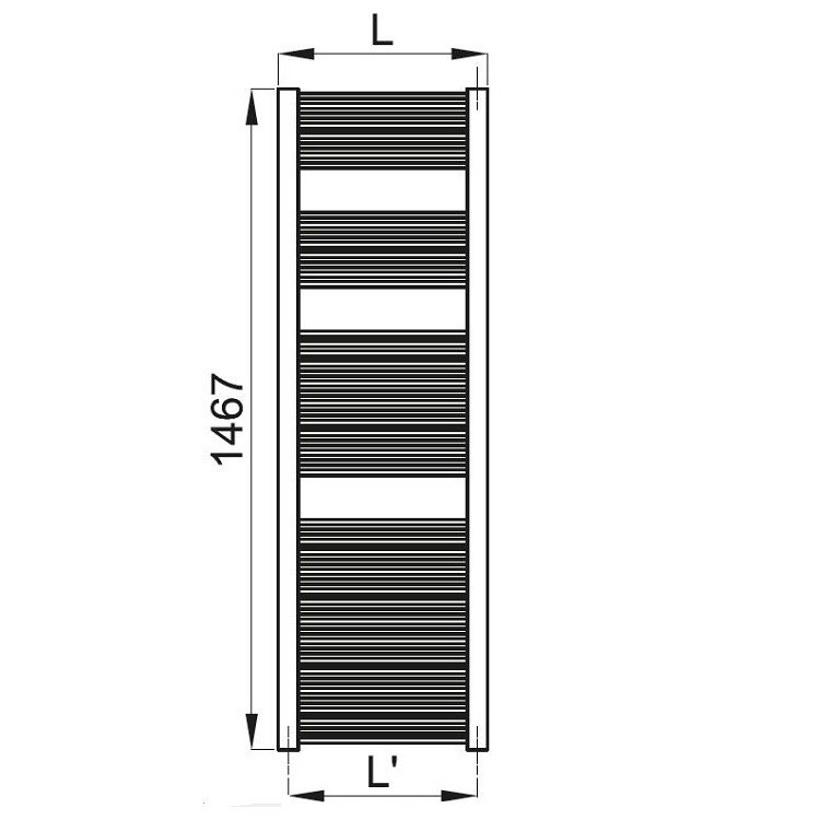 Immagine di Irsap FILO scaldasalviette, 54 tubi, 3 intervalli, H.146,7 L.46,6 P.3 cm, colore bianco FIL046B01IR01NNN01