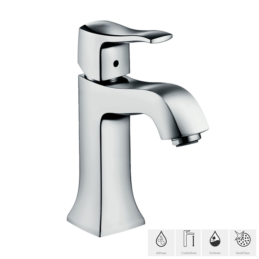 Immagine di Hansgrohe METRIS CLASSIC miscelatore monocomando lavabo medio 100 con scarico e saltarello finitura cromo 31075000