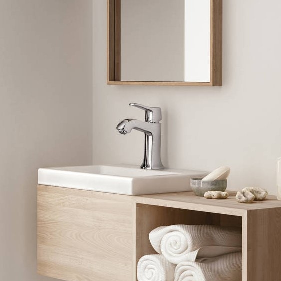 Immagine di Hansgrohe METRIS CLASSIC miscelatore monocomando lavabo medio 100 con scarico e saltarello finitura cromo 31075000