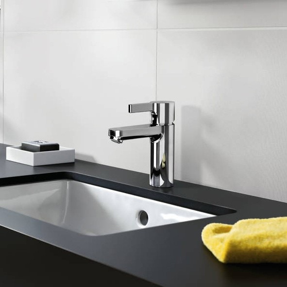 Immagine di Hansgrohe METRIS S miscelatore monocomando lavabo 100, con scarico e saltarello, finitura cromo 31060000