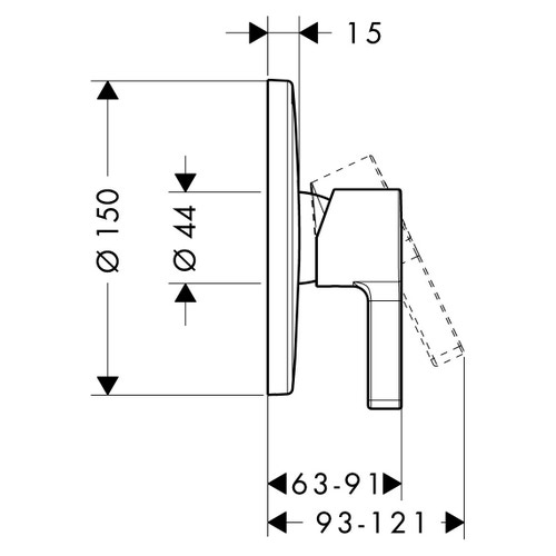 Immagine di Hansgrohe METRIS S miscelatore monocomando doccia, ad incasso, finitura cromo 31665000