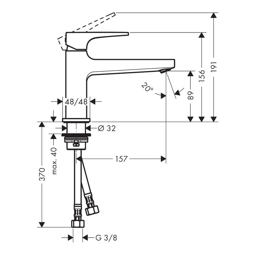 Immagine di Hansgrohe METROPOL miscelatore monocomando lavabo 100 medio coolstart con push-open finitura cromo 32503000