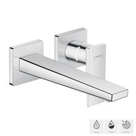 METROPOL miscelatore monocomando lavabo ad incasso a parete con maniglia a leva e bocca erogazione 22.5 cm finitura cromo