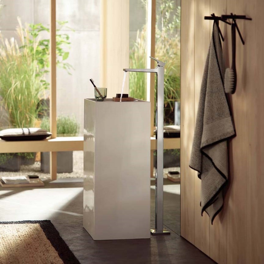 Immagine di Hansgrohe METROPOL miscelatore monocomando lavabo, a pavimento, con maniglia a leva, senza scarico e saltarello, finitura cromo 32530000