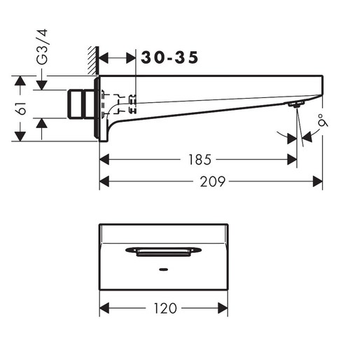 Immagine di Hansgrohe METROPOL bocca di erogazione, finitura cromo 32543000