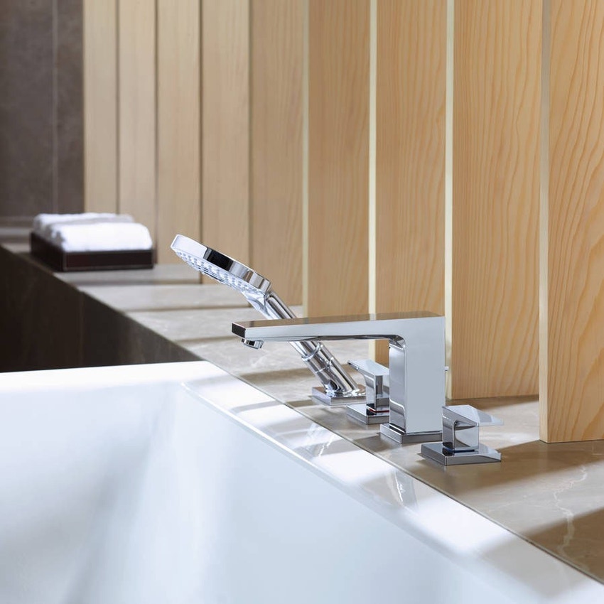 Immagine di Hansgrohe METROPOL rubinetteria 4 fori, bordo vasca, con maniglia a leva, finitura cromo 32553000