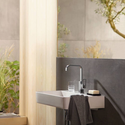 Immagine di Hansgrohe METROPOL miscelatore monocomando lavabo 230, con maniglia a staffa e piletta push-open, finitura cromo 74511000