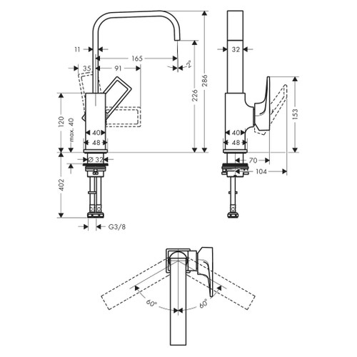 Immagine di Hansgrohe METROPOL miscelatore monocomando lavabo 230, con maniglia a staffa e piletta push-open, finitura cromo 74511000