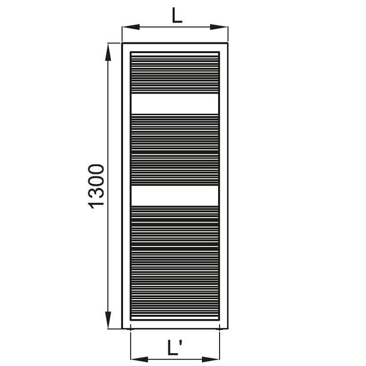 Immagine di Irsap LIKE scaldasalviette, 46 tubi, 2 intervalli, H.130 L.48,2 P.3,5 cm, colore bianco FCM048B01IR01NNN03