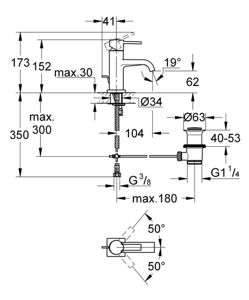 Miscelatore monocomando 
per lavabo
