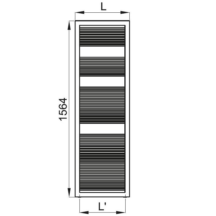 Immagine di Irsap LIKE scaldasalviette, 54 tubi, 3 intervalli, H.156,4 L.48,2 P.3,5 cm, colore bianco FCL048B01IR01NNN02
