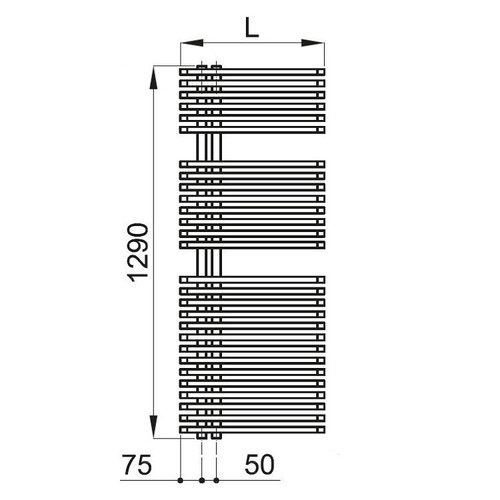 Immagine di Irsap JAZZ scaldasalviette attacco sinistro, 28 tubi, 2 intervalli, H.129 L.50 P.6,7 cm, colore grigio martellato finitura ruvido JLM050B32IR01NNN01